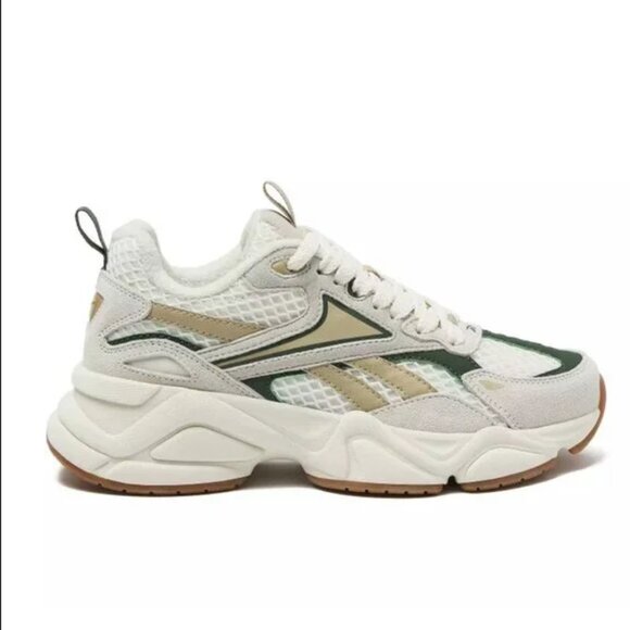 Reebok Leather Charge Sneakers White Beige Sizes 7–9 Grip Sole Imported - Picture 4 of 7